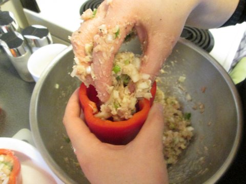 Actually Stuffing the Pepper!