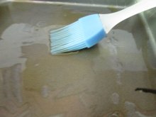 Brushing the Baking Dish with Olive Oil