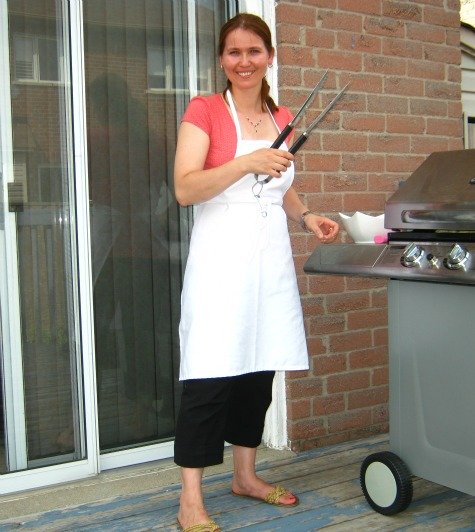 Monika making barbecue chicken wings  