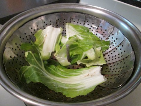 Steaming Cauliflower Leaves